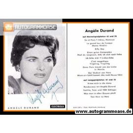 Autogramm Schlager | Angele DURAND | 1956 "So Ist Paris" (Portrait SW Electrola)