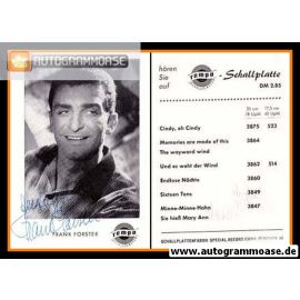 Autogramm Schlager | Frank FORSTER | 1958 "Cindy" (Tempo)