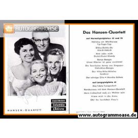 Autogramm Schlager | HANSEN-QUARTETT | 1956 "Holiday Am Wörthersee"