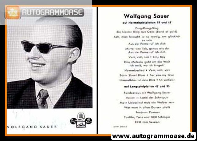 Autogramm Schlager | Wolfgang SAUER | 1958 "Ding-Dong-Ding" (Portrait SW)