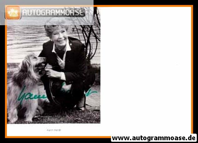 Autogramm Schauspieler | Karin HARDT | 1970er (Portrait SW mit Hund)