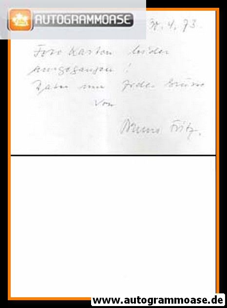 Autograph Schauspieler | Bruno FRITZ | 1973 (Brief)