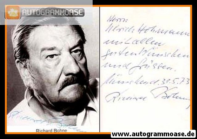 Autogramm Schauspieler | Richard BOHNE | 1970er (Portrait SW)