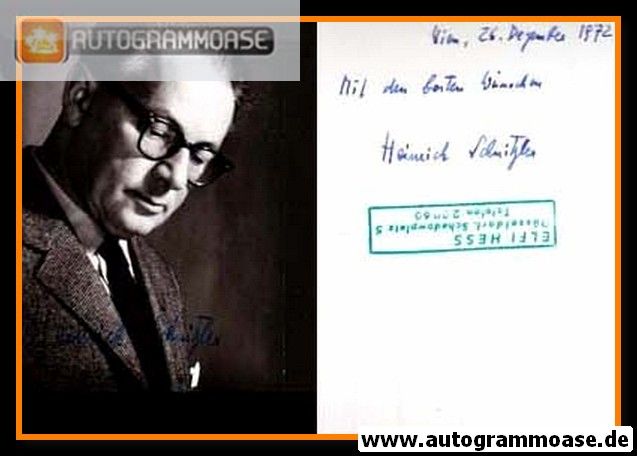Autogramm Schauspieler | Heinrich SCHNITZLER | 1970er (Portrait SW)