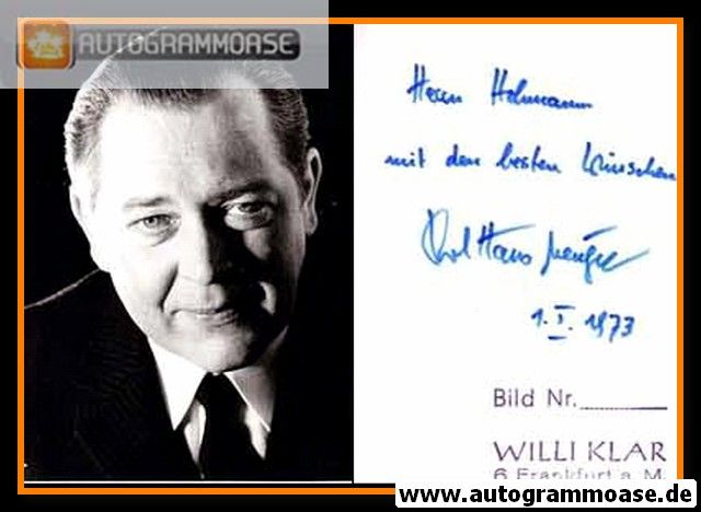 Autogramm Schauspieler | Karl Hans MENGER (?) | 1970er (Portrait SW)