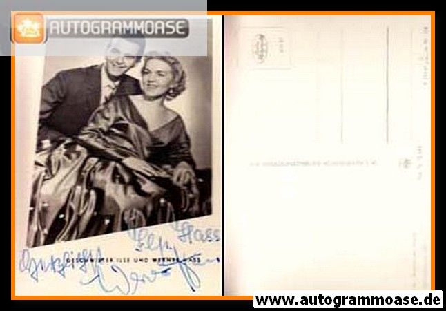 Autogramme Schlager | Ilse + Werner HASS | 1950er (Portrait SW) VEB G644