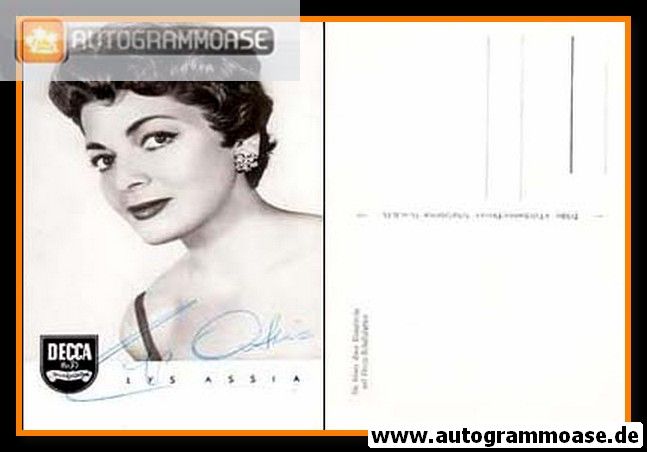 Autogramm Schlager | Lys ASSIA | 1950er (Portrait SW) Decca 1