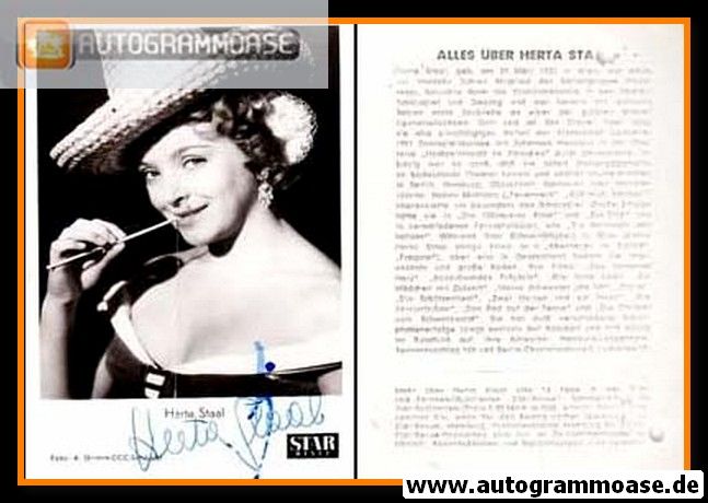 Autogramm Schauspieler | Herta STAAL | 1950er (Portrait SW) Star-Revue _