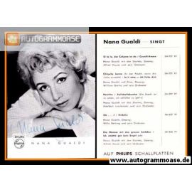 Autogramm Schlager | Nana GUALDI | 1958 "Calypso" (Portrait SW Philips)