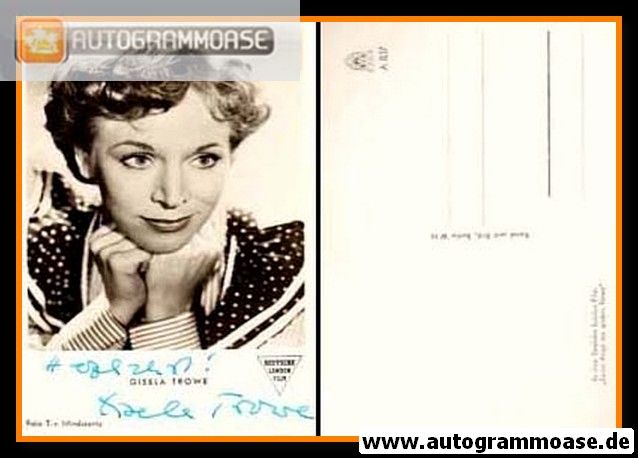 Autogramm Film | Gisela TROWE | 1953 "Keine Angst Vor Grossen Tieren" (K+B A837)