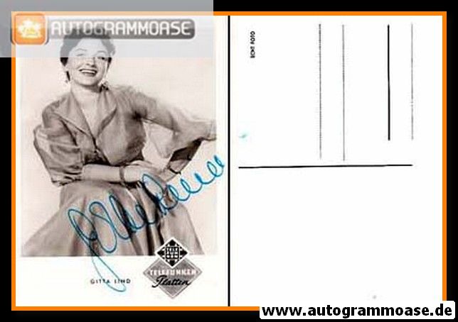 Autogramm Schlager | Gitta LIND | 1950er (Portrait SW) Telefunken