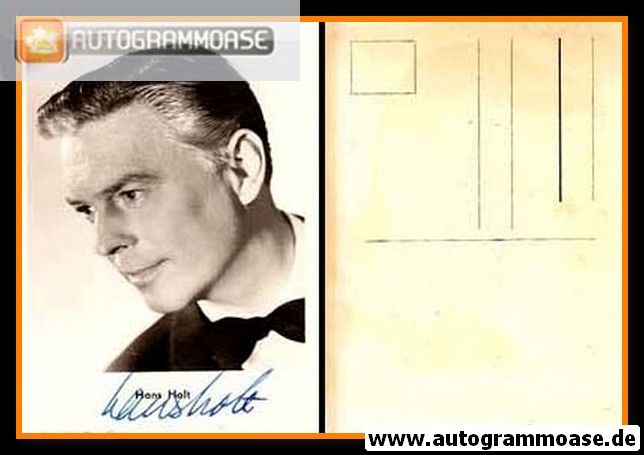 Autogramm Schauspieler | Hans HOLT | 1950er (Portrait SW) Gloria