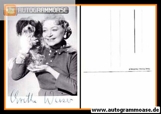 Autogramm Schauspieler | Grethe WEISER | 1960er (Portrait SW mit Hund) 2
