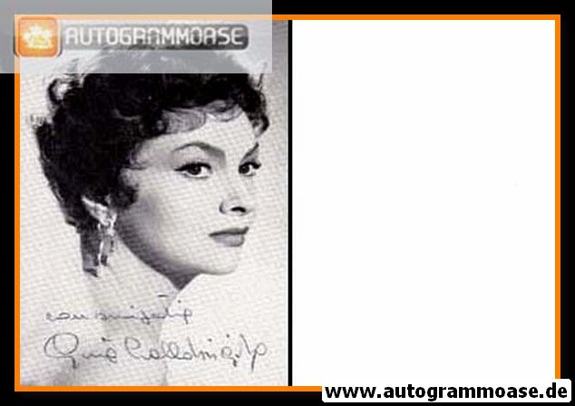 Autogramm Film (Italien) | Gina LOLLOBRIGIDA | 1950er (Portrait SW)