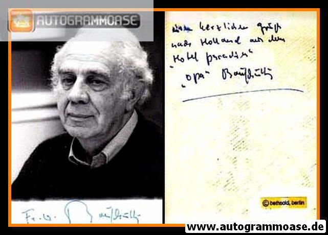 Autogramm Formel 1 | Manfred VON BRAUCHITSCH | 1990er Foto (Portrait SW)
