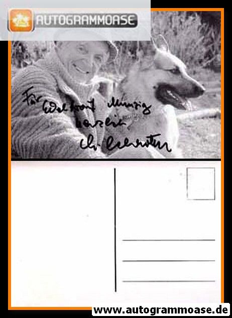 Autogramm Schauspieler | Carl-Heinz SCHROTH | 1980er (Portrait SW mit Hund)