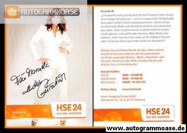 Autogramm TV | HSE24 | RICARDA M. | 2010er (Portrait Color)