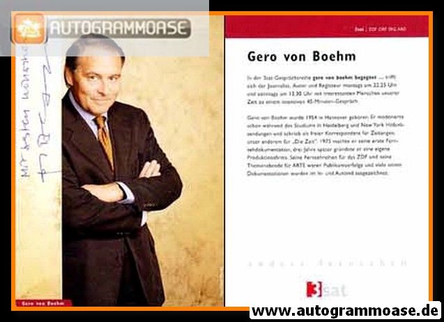 Autogramm TV | 3sat | Gero VON BOEHM | 2000er "Begegnet..."