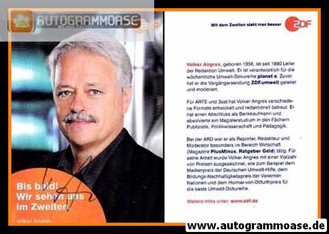 Autogramm TV | ZDF | Volker ANGRES | 2010er (Portrait Color) 