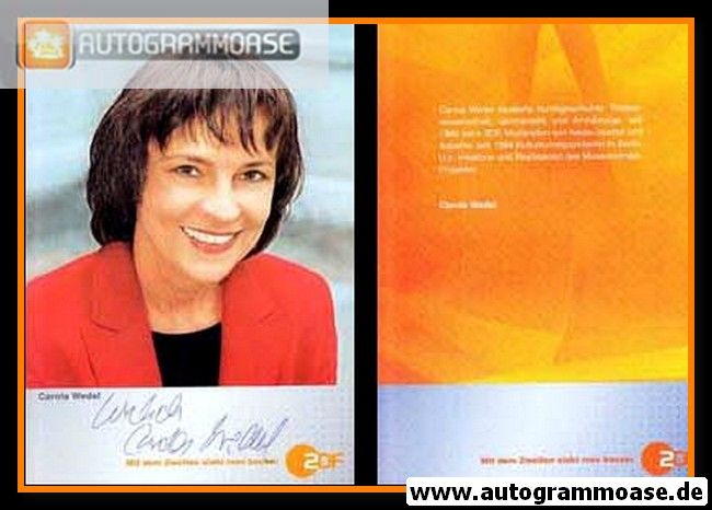 Autogramm TV | ZDF | Carola WEDEL | 2000er (Portrait Color) 