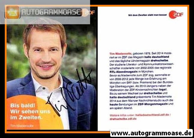 Autogramm TV | ZDF | Tim NIEDERNOLTE | 2010er (Portrait Color) 