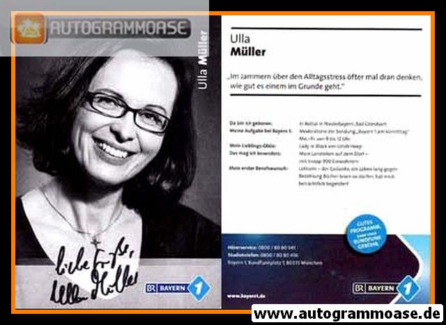 Autogramm Radio | BR Bayern 1 | Ulla MÜLLER | 2010er (Portrait SW)