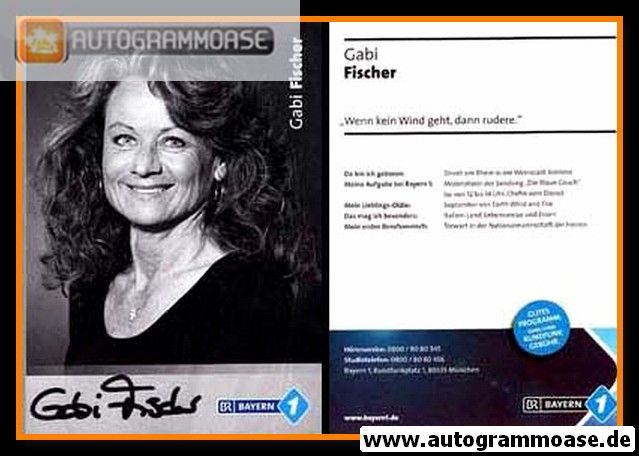 Autogramm Radio | BR Bayern 1 | Gabi FISCHER | 2010er (Portrait SW)