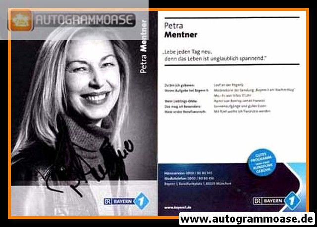 Autogramm Radio | BR Bayern 1 | Petra MENTNER | 2010er (Portrait SW)