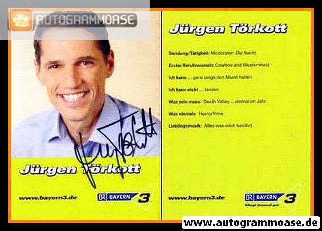Autogramm Radio | BR Bayern 3 | Jürgen TÖRKOTT | 2010er (Portrait Color) 