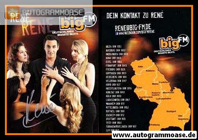 Autogramm Radio | bigFM | Rene KRÄMER | 2010er (Portrait Color)