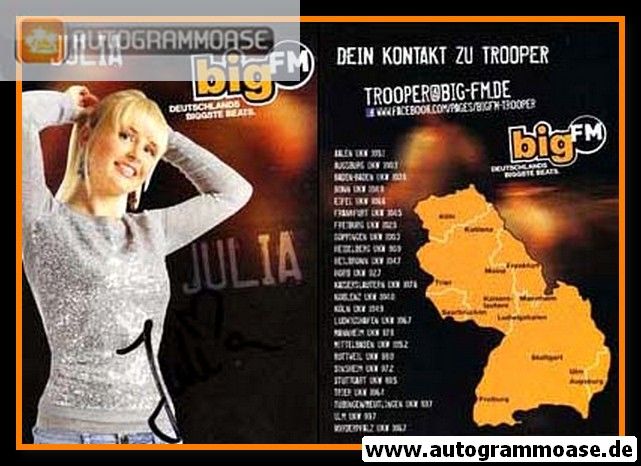 Autogramm Radio | bigFM | Julia PORATH | 2010er (Portrait Color) 2