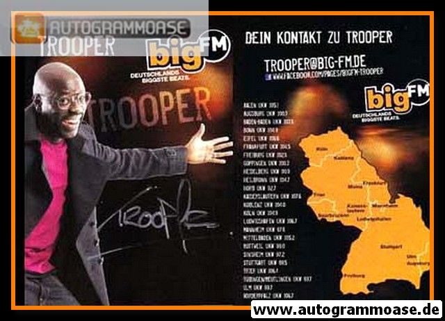 Autogramm Radio | bigFM | TROOPER | 2010er (Portrait Color)