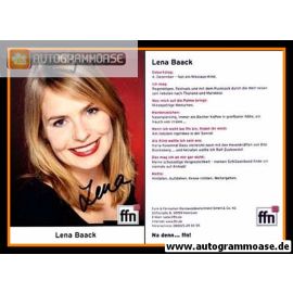 Autogramm Radio | FFN | Lena BAACK | 2000er (Portrait Color)