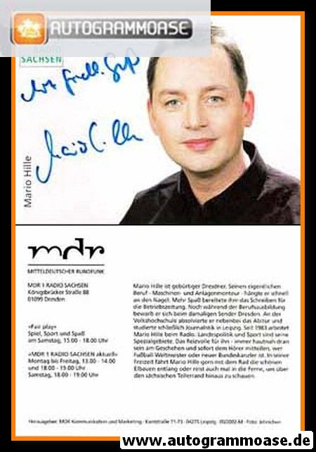 Autogramm Radio | MDR1 Sachsen | Mario HILLE | 2002 (Portrait Color) Jehnichen
