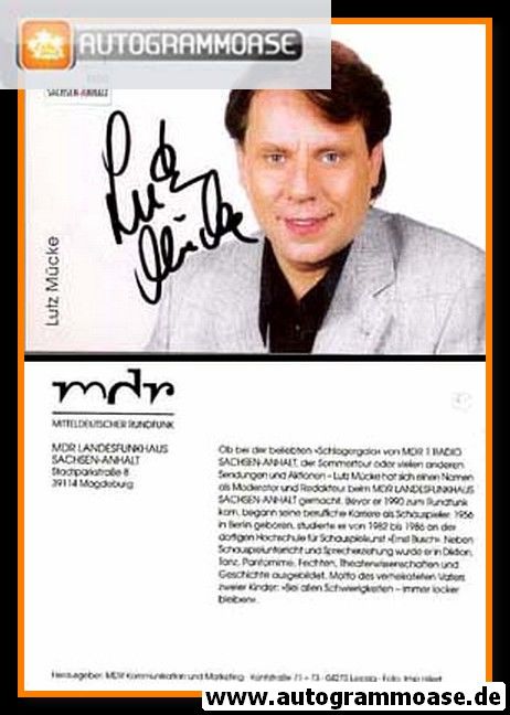 Autogramm Radio | MDR1 Sachsen-Anhalt | Lutz MÜCKE | 2000er (Portrait Color) Hillert