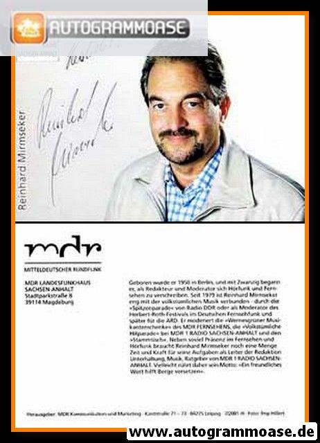 Autogramm Radio | MDR1 Sachsen-Anhalt | Reinhard MIRMSEKER | 2001 (Portrait Color) Hillert