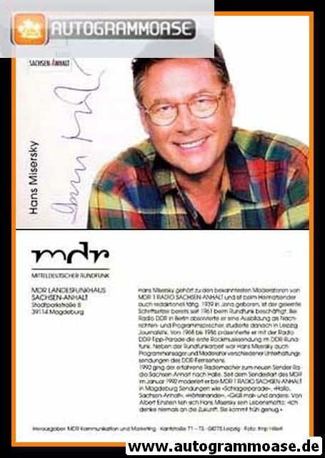 Autogramm Radio | MDR1 Sachsen-Anhalt | Hans MISERSKY | 2000er (Portrait Color) Hillert