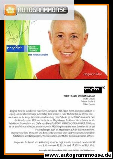 Autogramm Radio | MDR1 Sachsen-Anhalt | Dagmar RÖSE | 2006 (Portrait Color) Berger