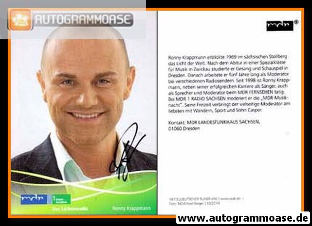 Autogramm Radio | MDR1 Sachsen | Ronny KRAPPMANN | 2014 "Musiknacht" (Portrait Color Berger)