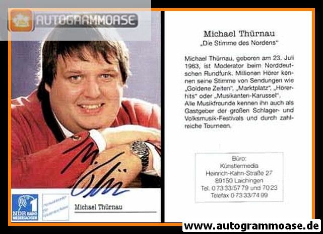 Autogramm Radio | NDR1 Niedersachsen | Michael THÜRNAU | 1990er (Portrait Color)