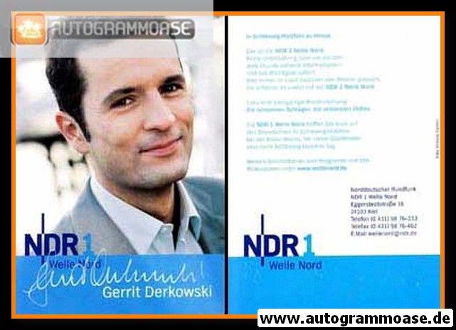 Autogramm Radio | NDR1 Welle Nord | Gerrit DERKOWSKI | 2000er (Portrait Color) Garrels