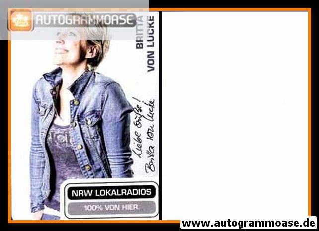 Autogramm Radio | NRW Lokalradio | Britta VON LUCKE | 2010er (Portrait Color)