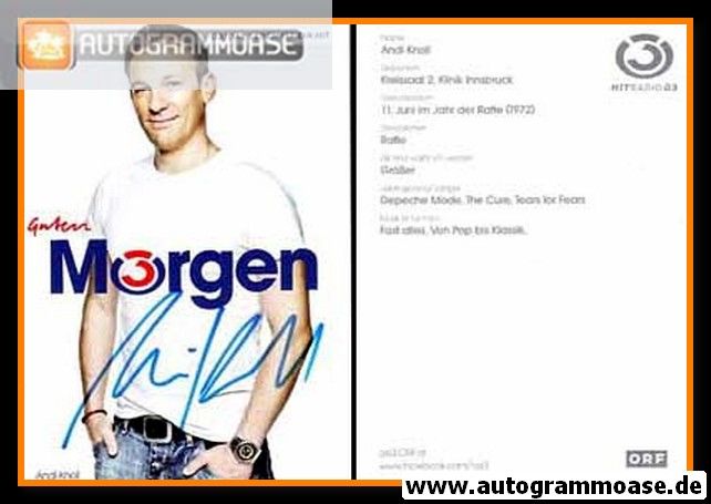 Autogramm Radio | Hitradio Ö3 | Andi KNOLL | 2000er (Portrait Color)