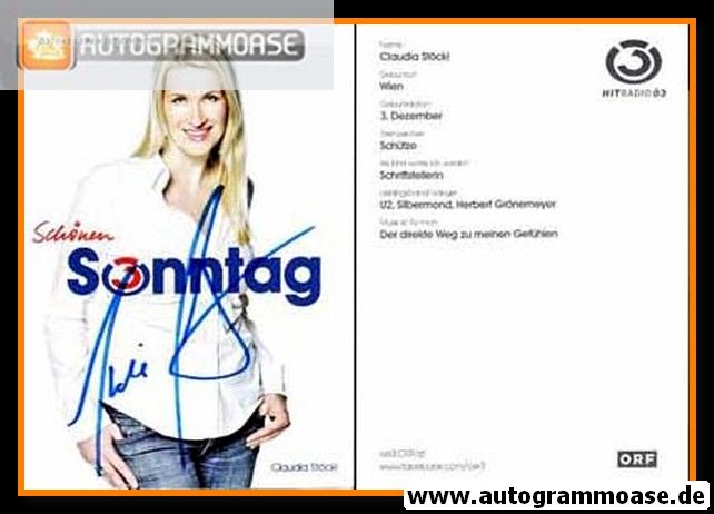 Autogramm Radio | Hitradio Ö3 | Claudia STÖCKL | 2000er (Portrait Color)