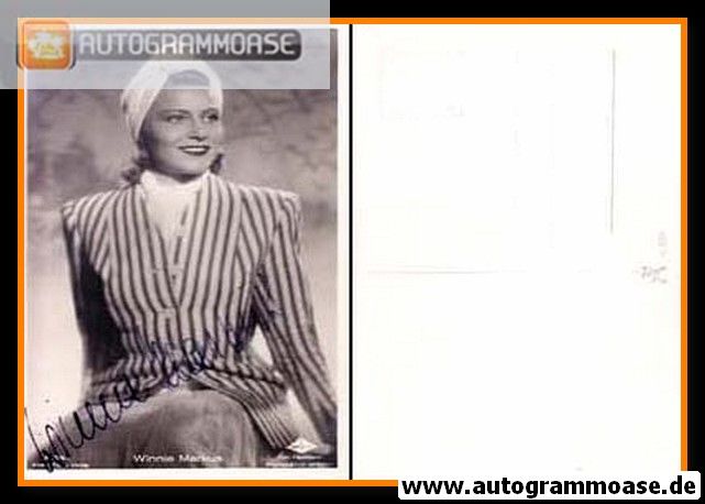 Autogramm Schauspieler | Winnie MARKUS | 1940er (Portrait SW) FFV A3678-1