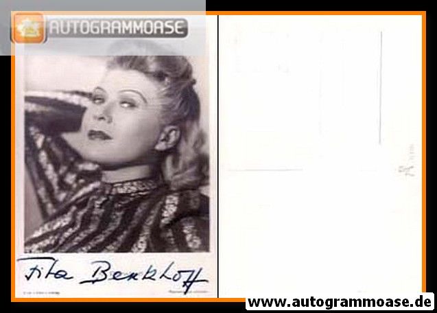 Autogramm Schauspieler | Fita BENKHOFF | 1940er (Portrait SW) FFV A3566-1