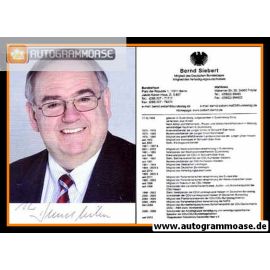 Autogramm Politik | CDU | Bernd SIEBERT | 2010er (Portrait Color) Lebenslauf