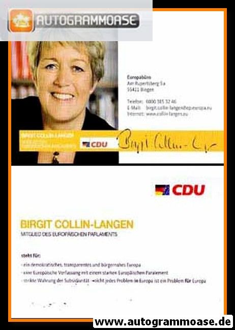 Autogramm Politik | CDU | Birgit COLLIN-LANGEN | 2000er (Portrait Color EU) 1