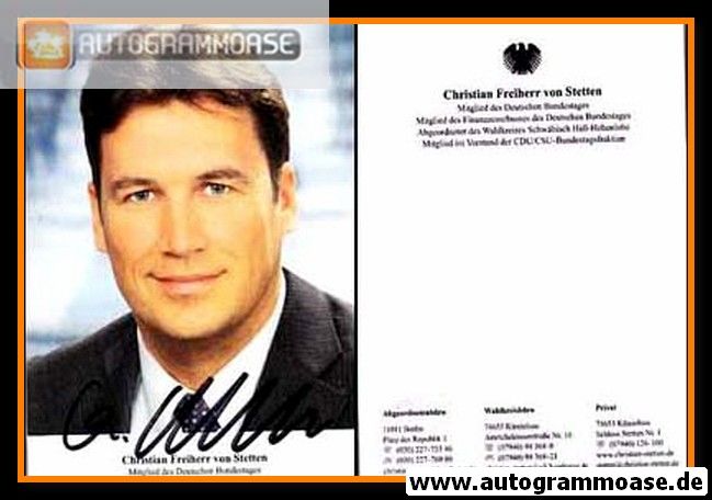 Autogramm Politik | CDU | Christian VON STETTEN | 2000er (Portrait Color) 2
