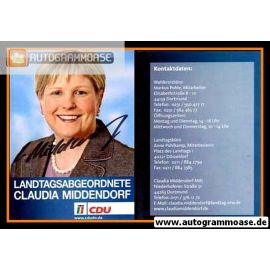 Autogramm Politik | CDU | Claudia MIDDENDORF | 2000er (Portrait Color)